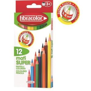 Matite colorate Matì super punta media 12 pz Fibracolor